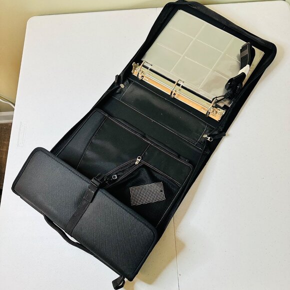 Black Staples 3-Ring D-Ring Zipper Binder Pockets Adjustable Strap - Picture 2 of 13